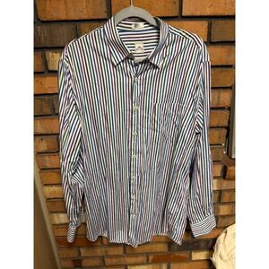 Peter Millar Men's Multi Color Striped Cotton Long Sleeve Button Down Shirt
